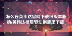 怎么在英伟达官网下载旧版本驱动(英伟达核显驱动到哪里下载)