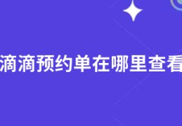 滴滴预约单在哪里查看