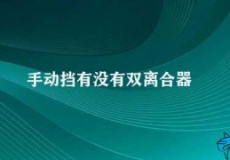 手动挡有没有双离合器(手动挡车辆是否拥有双离合器)