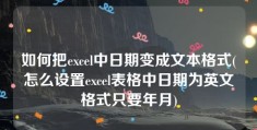 如何把excel中日期变成文本格式(怎么设置excel表格中日期为英文格式只要年月)