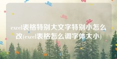 excel表格特别大文字特别小怎么改(excel表格怎么调字体大小)