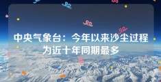 中央气象台：今年以来沙尘过程为近十年同期最多