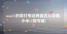 miui11的拨打电话界面怎么设置(小米11拨号键)