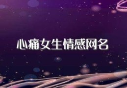 心痛女生情感网名(心痛女生情感网名锦集)