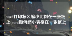 word打印怎么缩小比例在一张纸上(word如何缩小表格在一张纸上)