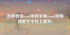 怎样增加word中的字体(word中如何把文字往上提升)