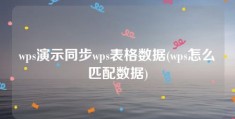 wps演示同步wps表格数据(wps怎么匹配数据)