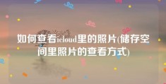 如何查看icloud里的照片(储存空间里照片的查看方式)