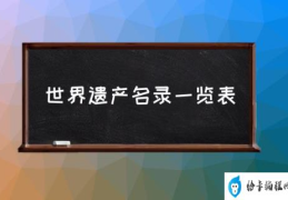 世界遗产名录一览表(世界遗产名录完整版？)