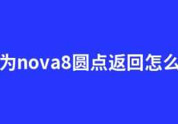 华为nova8圆点返回怎么弄