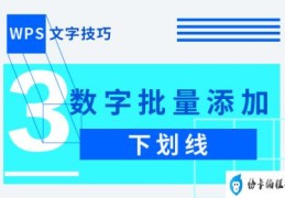 wps中怎么批量添加下划线(wps下划线怎么打出来)