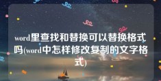 word里查找和替换可以替换格式吗(word中怎样修改复制的文字格式)