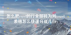 怎么把excel的行全部转为列(excel表格怎么快速分成几行)