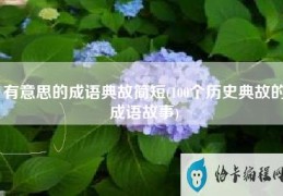 有意思的成语典故简短(100个历史典故的成语故事)