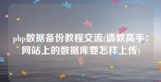 php数据备份教程交流(请教高手：网站上的数据库要怎样上传)