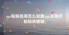 ppt粘贴选项怎么设置(ppt无格式粘贴快捷键)