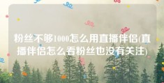 粉丝不够1000怎么用直播伴侣(直播伴侣怎么看粉丝也没有关注)