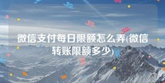 微信支付每日限额怎么弄(微信转账限额多少)