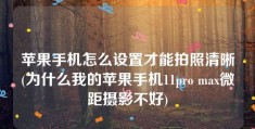 苹果手机怎么设置才能拍照清晰(为什么我的苹果手机11pro max微距摄影不好)