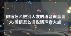 微信怎么把别人发的语音声音调大(微信怎么调说话声音大点)