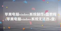 苹果电脑windows系统制作u盘教程(苹果电脑windows系统无法连u盘)