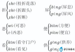 长的多音字组词和拼音(五年级语文下册三四单元知识点)