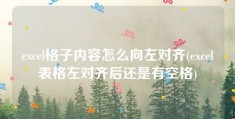 excel格子内容怎么向左对齐(excel表格左对齐后还是有空格)