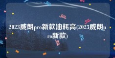 2023威朗pro新款油耗高(2023威朗pro新款)