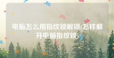 电脑怎么用指纹锁解锁(怎样解开电脑指纹锁)