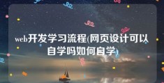 web开发学习流程(网页设计可以自学吗如何自学)