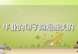 毕业的句子简短唯美的(致毕业的青春句子简短)