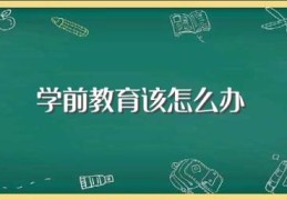 学前教育该怎么办(如何做好孩子学前教育)