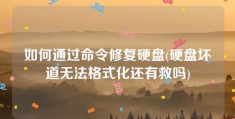 如何通过命令修复硬盘(硬盘坏道无法格式化还有救吗)