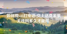 如何用wifi打电话(交上话费家里无线网多久才能用)