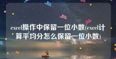 excel操作中保留一位小数(excel计算平均分怎么保留一位小数)