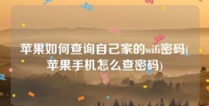 苹果如何查询自己家的wifi密码(苹果手机怎么查密码)