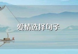 爱情选择句子(爱情选择句子列述)