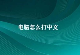 电脑怎么打中文(如何输入中文)