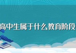 高中生属于什么教育阶段(高中生属于义务教育吗)