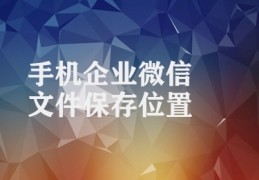 手机企业微信文件保存位置(企业微信文件存储位置设置)