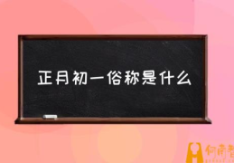 大年初一的习俗有哪些？(正月初一俗称是什么)