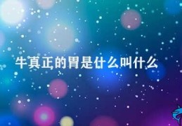 牛真正的胃是什么叫什么(牛真正的胃称为草胃)