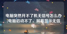 电脑突然开不了机无信号怎么办(电脑启动不了，屏幕显示无信号)