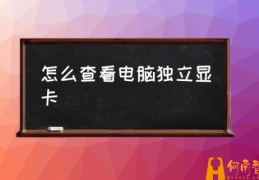 怎么看显卡是什么牌子(怎么查看电脑独立显卡)