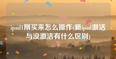 ipad1刚买来怎么操作(新ipad激活与没激活有什么区别)