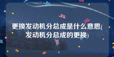 更换发动机分总成是什么意思(发动机分总成的更换)