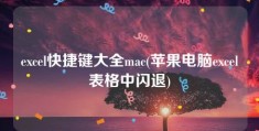 excel快捷键大全mac(苹果电脑excel表格中闪退)