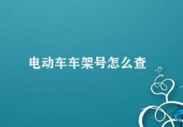 电动车车架号怎么查(如何查询电动车车架号)