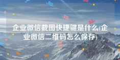 企业微信截图快捷键是什么(企业微信二维码怎么保存)