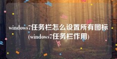 windows7任务栏怎么设置所有图标(windows7任务栏作用)